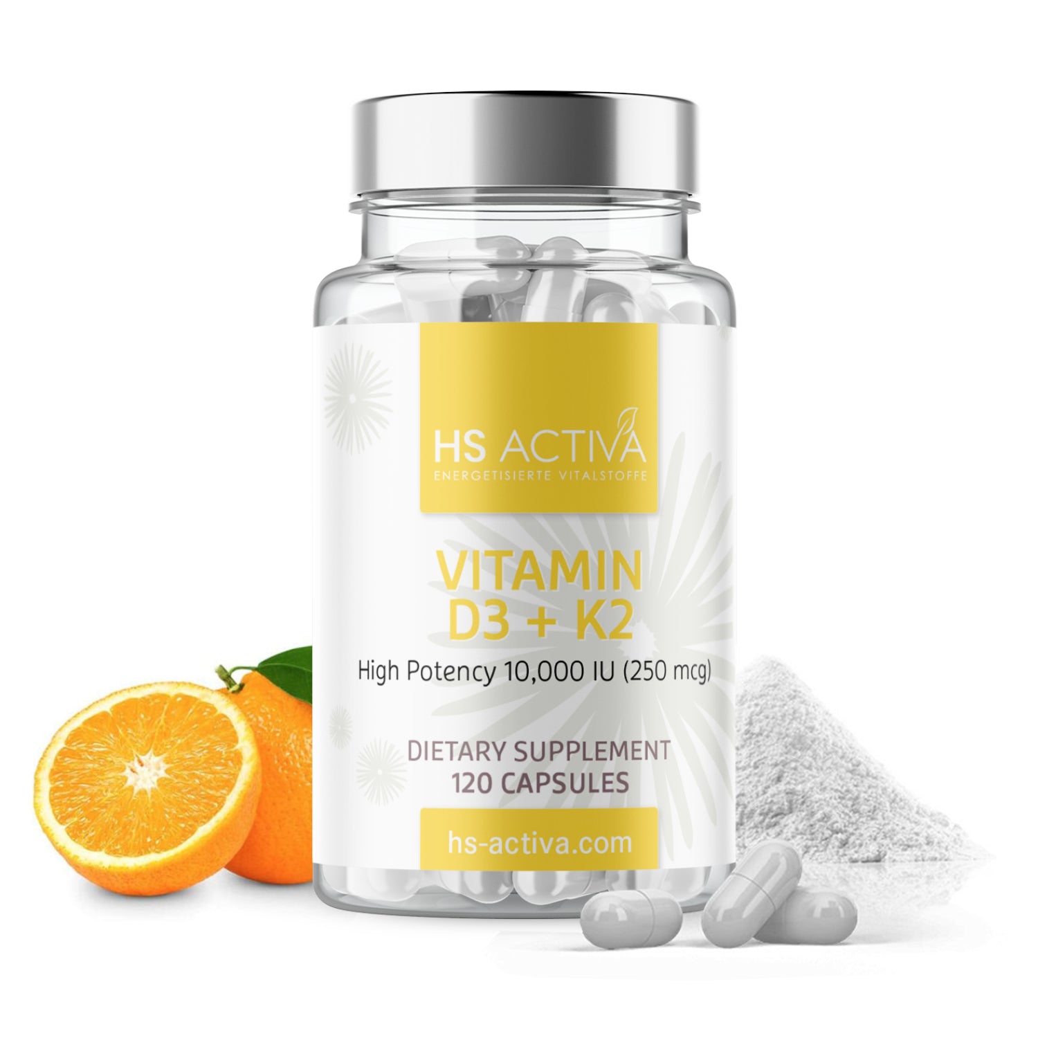 Vitamin D3+K2 - High Potency: 10,000 IU (120 capsules)
