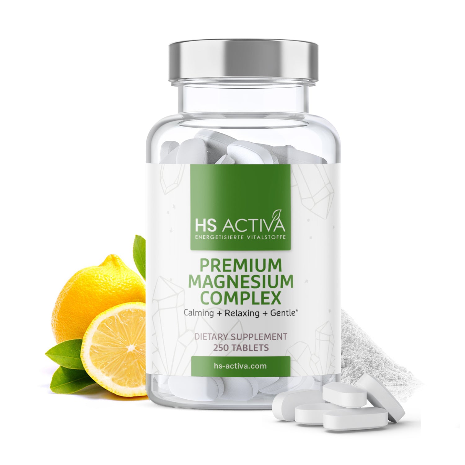 Premium Magnesium: Calming + Relaxing + Gentle (bulk pack: 250 tablets = 4 months)