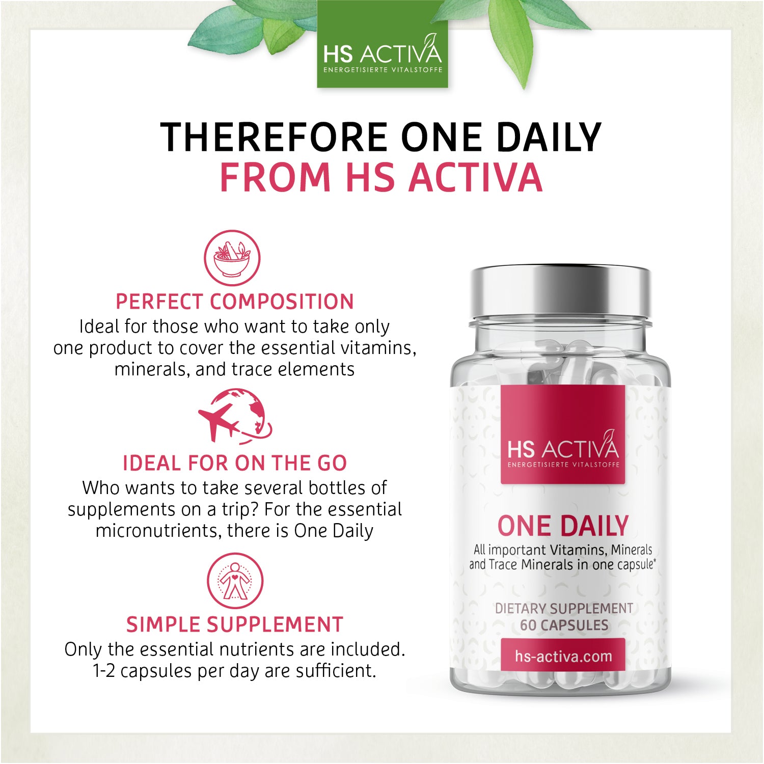 One Daily - All important Vitamins, Minerals and Trace Minerals in one capsule (60 Capsules)