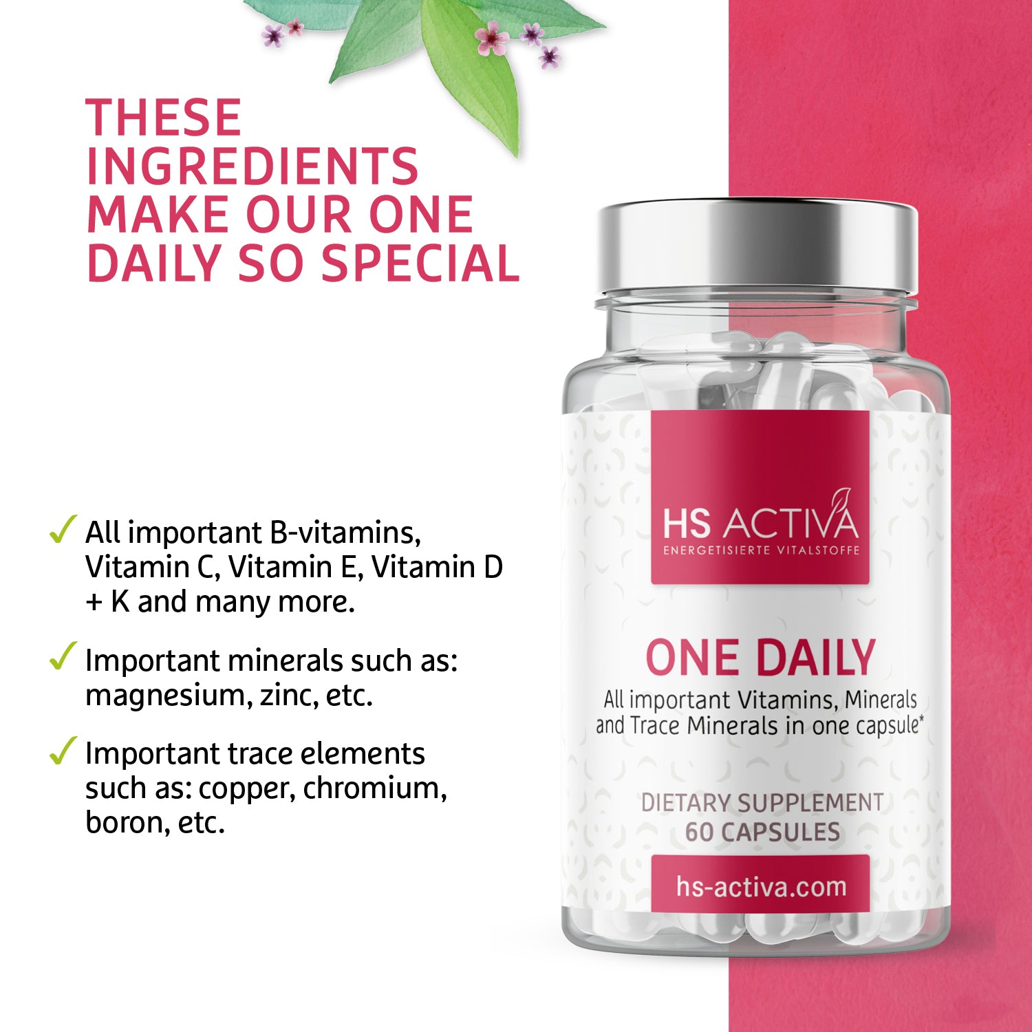 One Daily - All important Vitamins, Minerals and Trace Minerals in one capsule (60 Capsules)