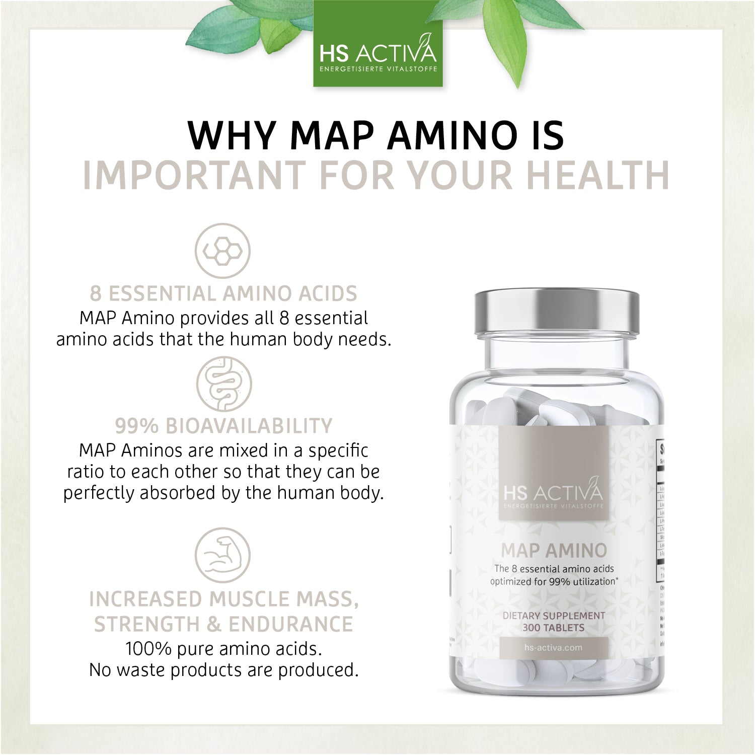 MAP amino | Master Amino Acid Pattern | 8 essential amino acids in perfect proportions