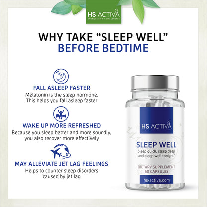 Sleep Well | 60 capsules | Fall asleep faster | Better rest during sleep