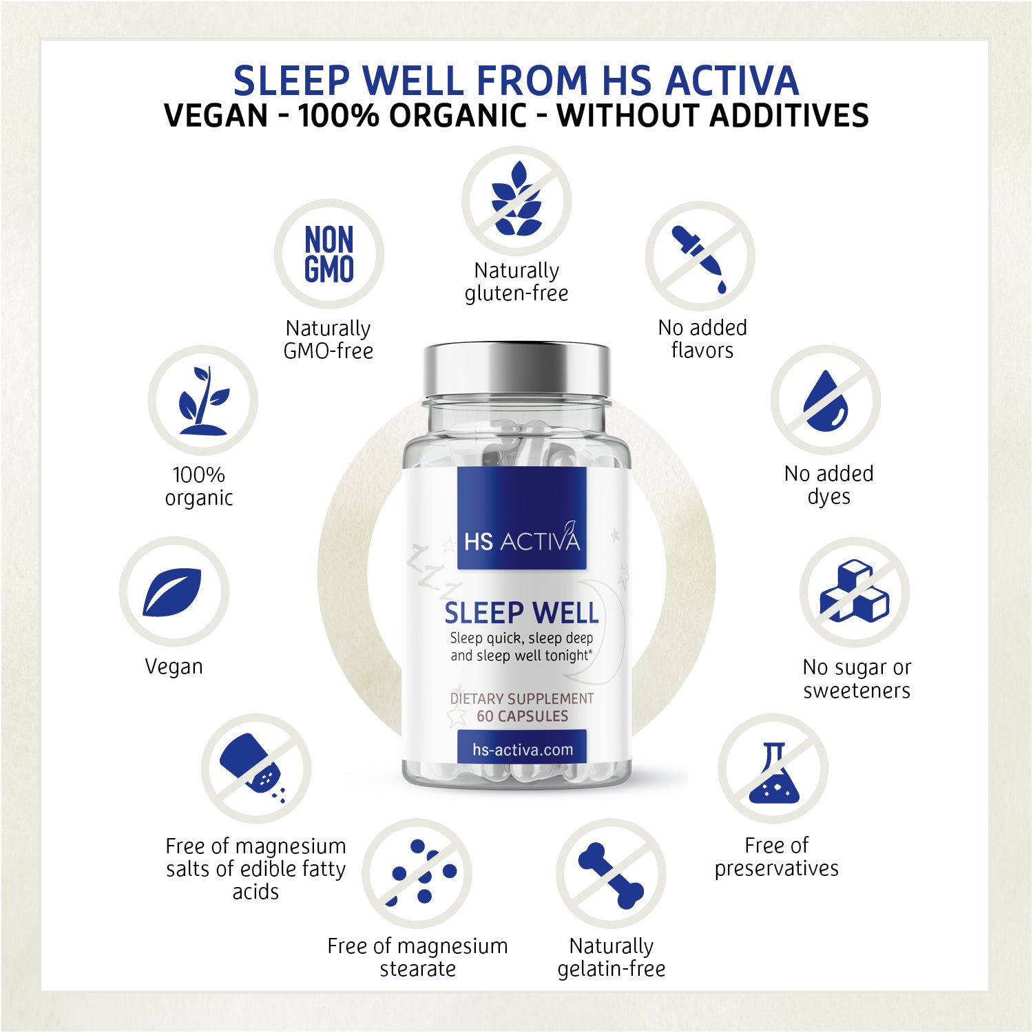 Sleep Well | 60 capsules | Fall asleep faster | Better rest during sleep