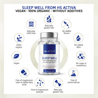 Sleep Well | 60 capsules | Fall asleep faster | Better rest during sleep